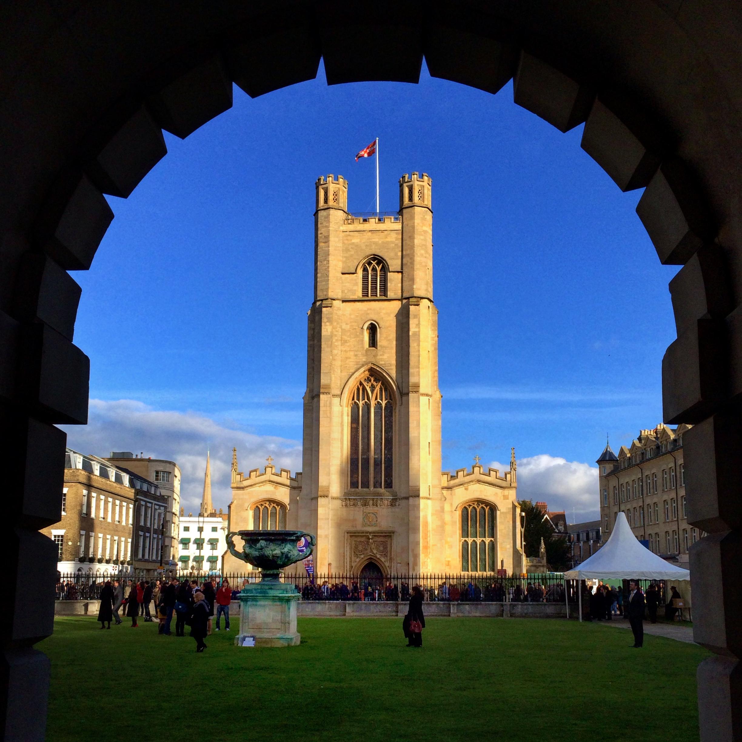 Great St Mary's Church shown through an arch Great St Mary's Church